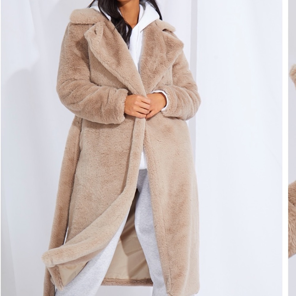 Belted Faux Fur Coat